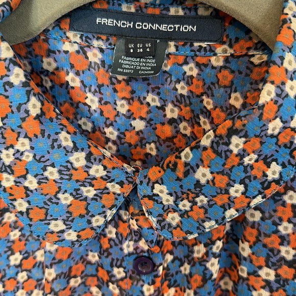 ‼️LAST CALL French Connection Short Sleeve Button Down Sleeveless Top - Picture 4 of 9
